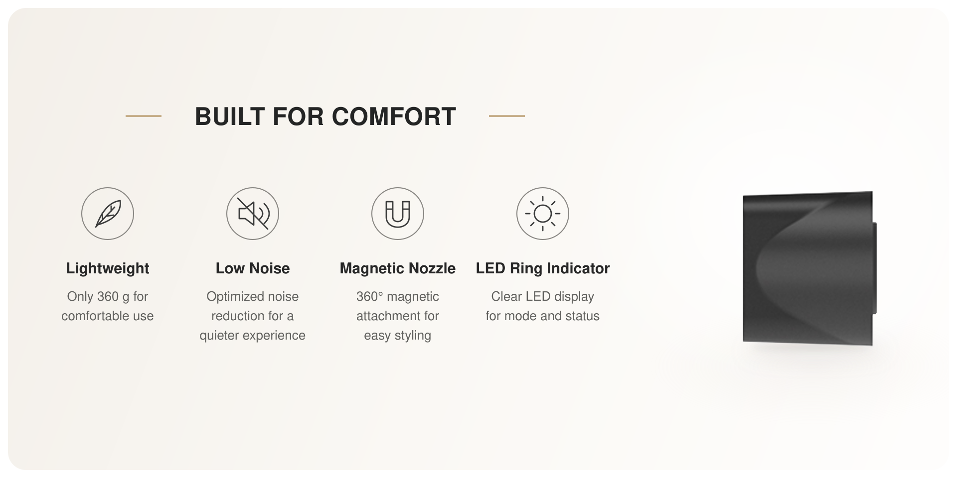 Comfort nozzle feature